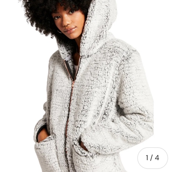 Volcom Sz XS Lived in Lounge Phuz Up Sherpa Zip Hooded Fleece Jacket - Picture 7 of 9